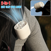 Portable Mini Pocket Fan Light Wearable Clip-On Rechargeable Outdoor Hat Clip Fan Light for Camping Fishing Hiking Travel Use