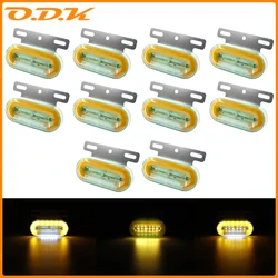 10X 24V 24 LED Car Truck Side Marker Lights External Lights Signal Indicator Lamp Warning Tail Light 3 Modes Trailer Lorry