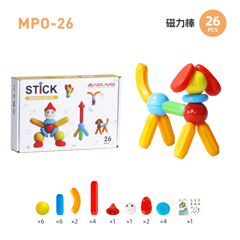 

Magnetic Building Blocks Sticks, Montessori Magnet Toys for Kids, STEM Learning Toys for Boys and Girls, Creativity Kids Game