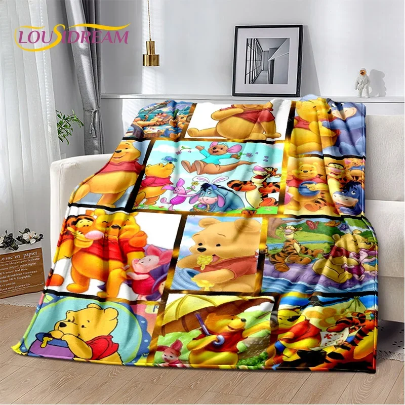 Winnieとpoohの漫画の毛布,柔らかいフランネルの毛布,ベッドルーム,ソファ,ピクニック,アウトドア,レジャー,子供へのギフト