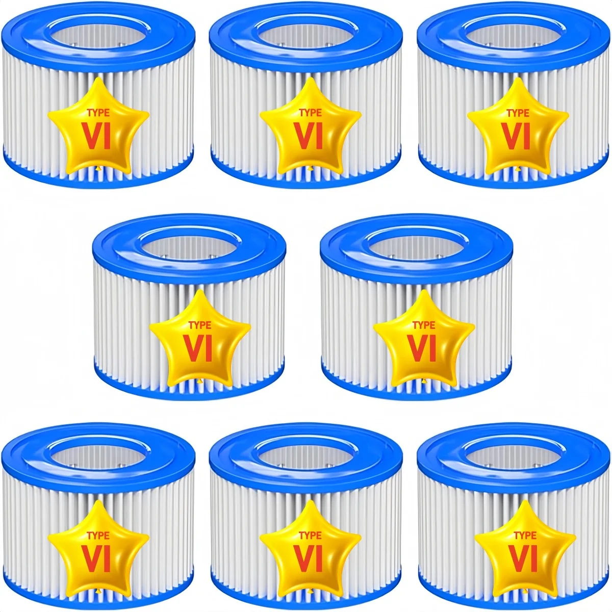 Cartucho de filtro para banheira de hidromassagem tipo VI para Bestway, compatível com Lay-Z-Spa, Coleman SaluSpa 90352E, 58323E, 58323 Bomba de piscina