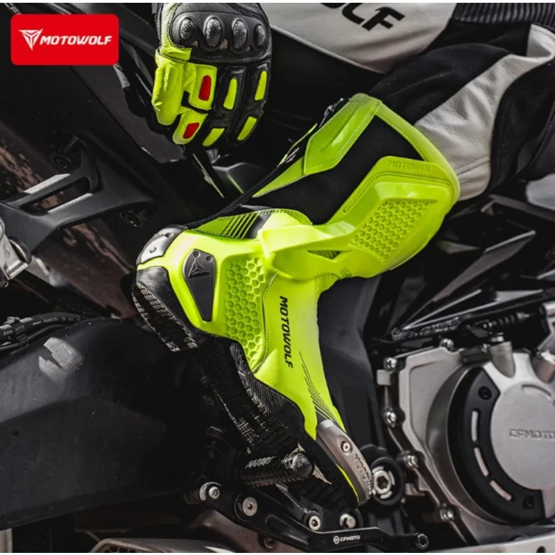 Motorbike Boots Men Professional Motocross Boots Off Road Riding Racing Boots Wear Resistant Moto Anti-slip Motorcyclist Shoes