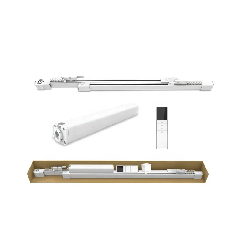 Smart Retractable Track Curtains - Home Electric Curtain System with 0.916-1.5m Telescopic Rails
