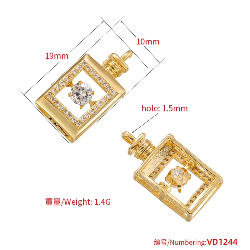ZHUKOU whale charms for jewelry making crown pendants for handmade jewelry making supplies accessories wholesale VD1247