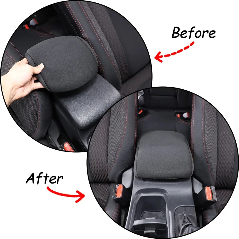 For Subaru WRX 2021-2023 Car Central Armrest Box Cover Leather/cloth Interior Accessories 1 Pcs