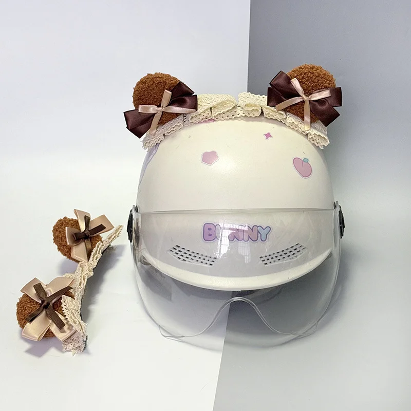 

Helmet Decoration Biscuit Bear Ear Accessories Motorcycle Helmet Quick Release Magic Ski Helmet Universal