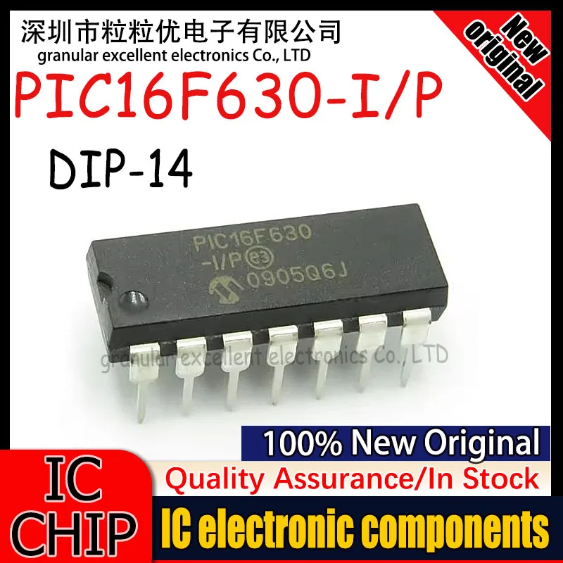 (5-100piece)100% New PIC16F630-I/P PIC16F630 I/P DIP-14 In Stock Chipset