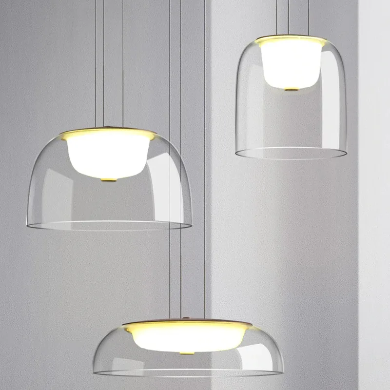 

Nordic Art Clear Glass Pendant Lamps for Restaurant Living Room Dining Table Suspension Pendant Light Indoor Bar Kitchen Island