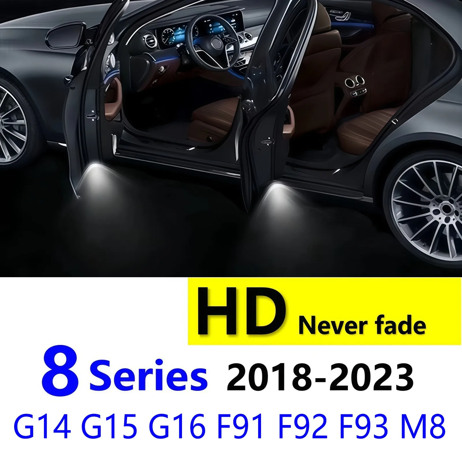 HD G14 G15 G16 F91 F92 F93 M8 Coupe 840i 840d 850i 850d 2018-2023 2022 For BMW 8 Series Accessories Led Car Door Projector Light