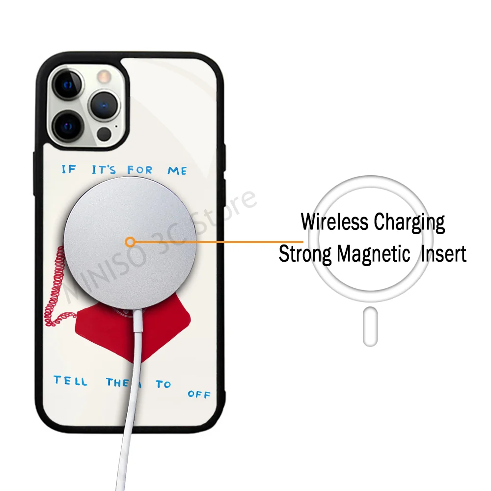 Art David John Shrigley Visual Phone Case Strong Magnetic For IPhone 15 14 13 Pro Max 11 12 Mini For Magsafe