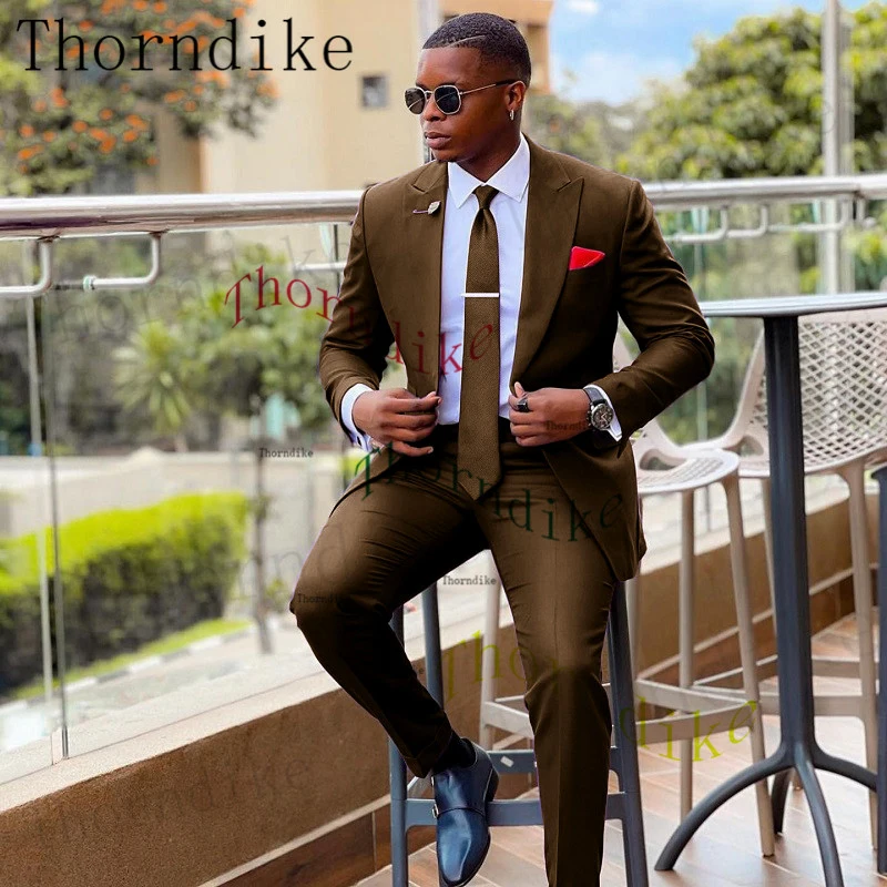 Thorndike One Button Blazers Jacket Coat Trousers Spring Autumn Fashion New Men's Business Casual Solid Color Suits / Male