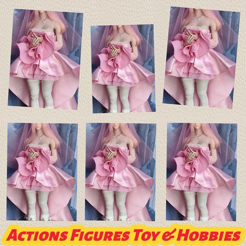 1/6 Scale Female Soldier Gothic Wedding Dress Set Strapless Dress Headband Gloves Stockings Long Boots Necklace for 12" Figure