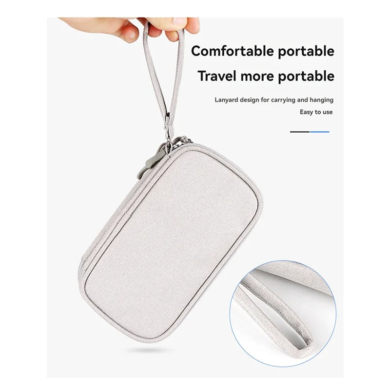 

Portable Double-Deck Storage Bag For Digital Products - Travel Organizer For USB Cables, Headsets & Accessories C-ABVP