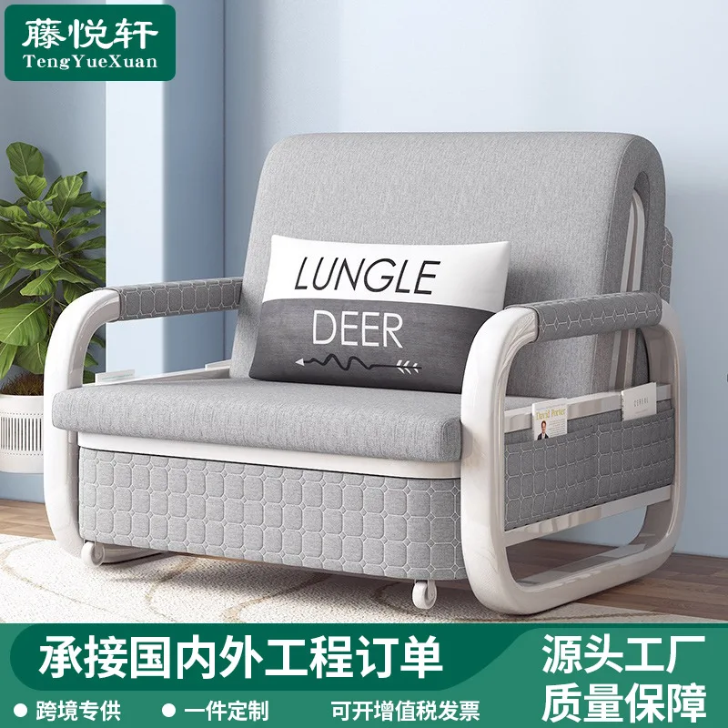 The sofa bed can be folded and used for two purposes, the living room is multi-functional, and the single seat can be washed