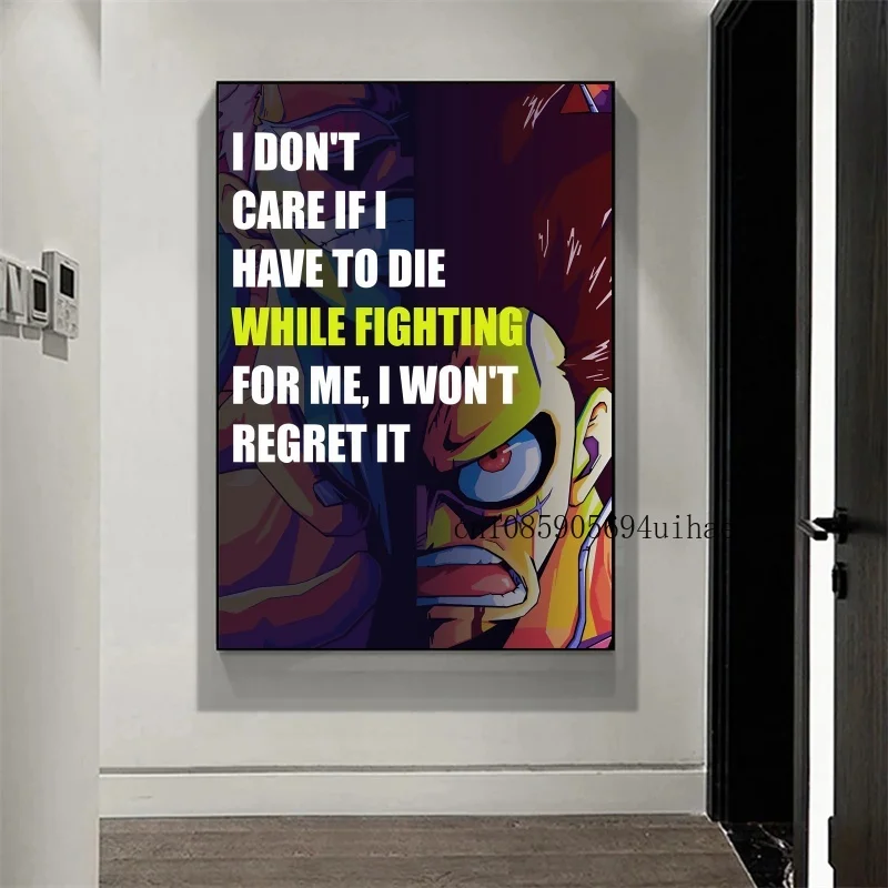 Japan Klassieke Anime Een Stuk Ingelijste Canvas Print Poster voor Living Home Home Decor Cartoon Wall Art Esthetische Room Decor Gift