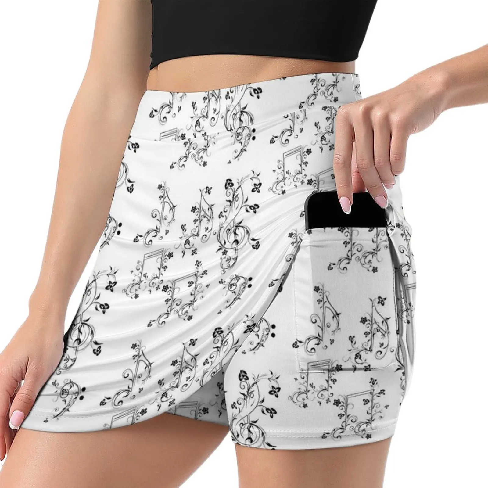 Floral Music Notes Mini Skirt Woman clothing women's clothing trend 2025