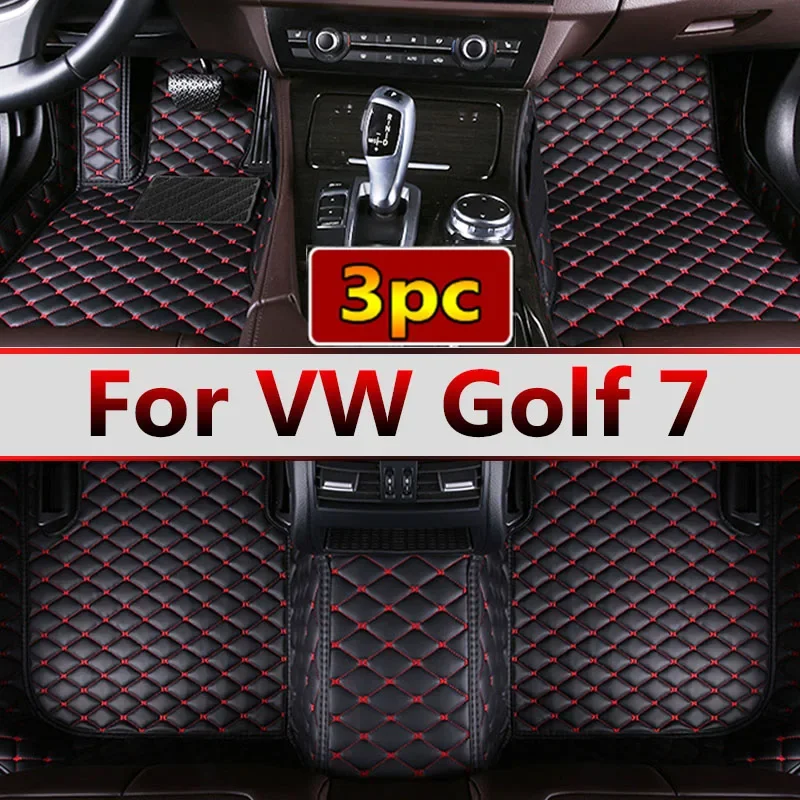 Car Floor Mats For VW VW Golf 7 7.5 GTE GTD GTI 2012~2020 Carpets Leather Mat Rugs Pad Interior Parts Car Accessories