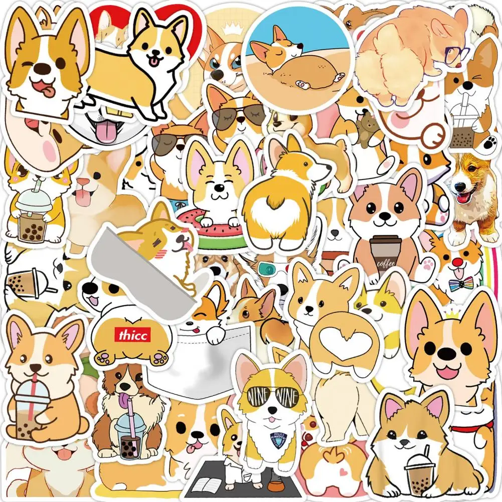 Clear Print 50Pcs/Set Cute Peel And Stick Computer Sticker Waterproof Students Supplies