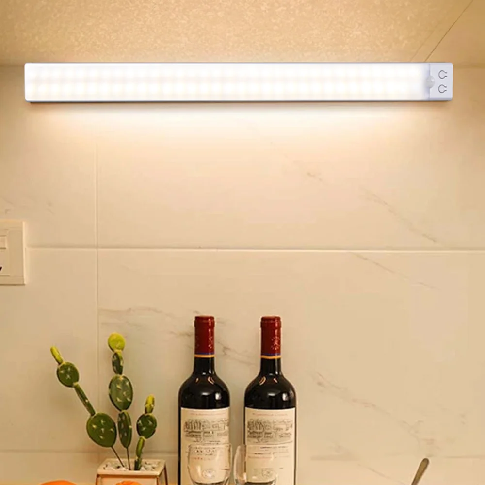 Nachtlicht mit Bewegungsmelder, USB wiederaufladbar, kabellose Lampe unter dem Schrank, LED-Leuchten für Küchenschrank, Schlafzimmer, Kleiderschrankbeleuchtung – Detail 5