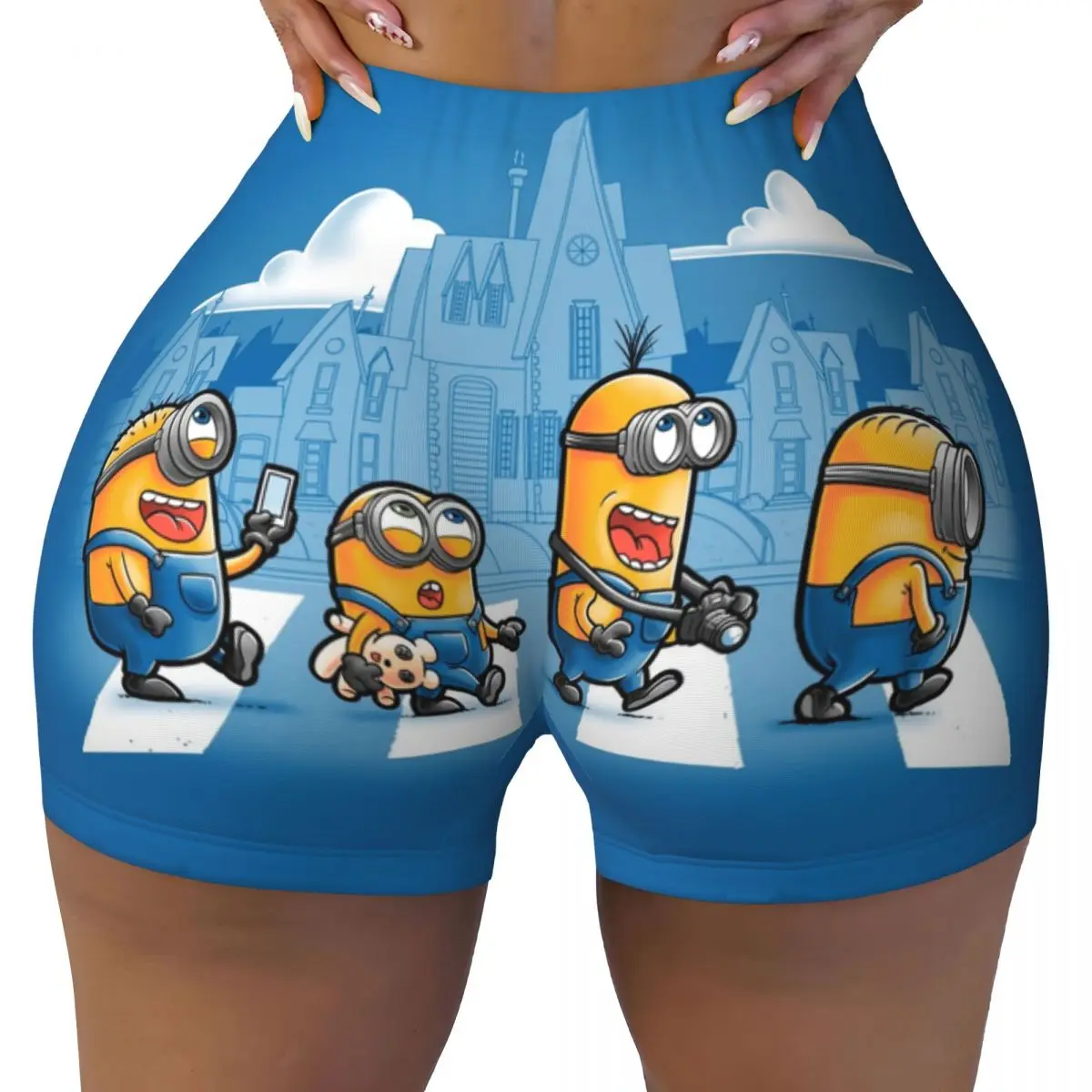 

Custom M-Minions Road Volleyball Biker Workout Shorts Women M-Minions Cartoon Gym Athletic Yoga Shorts