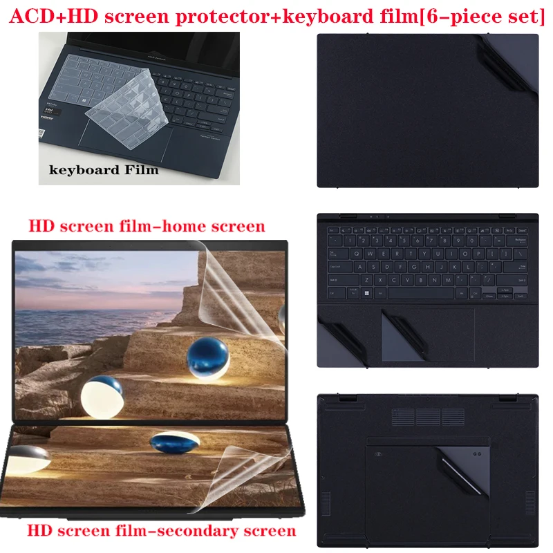 2026 2025For New Asus Zenbook Duo14 UX8407 Laptop Skin Sticker UX8406 ​​Computer Body shlle Anti-Scratch Protective Film Vinyl