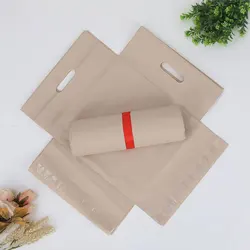 INPLUSTOP Plastic Frosted Mailer Mailing Bags Custom LOGO Poly Clothes Logistics Packaging Bag with Handle Matte Courier Pouch