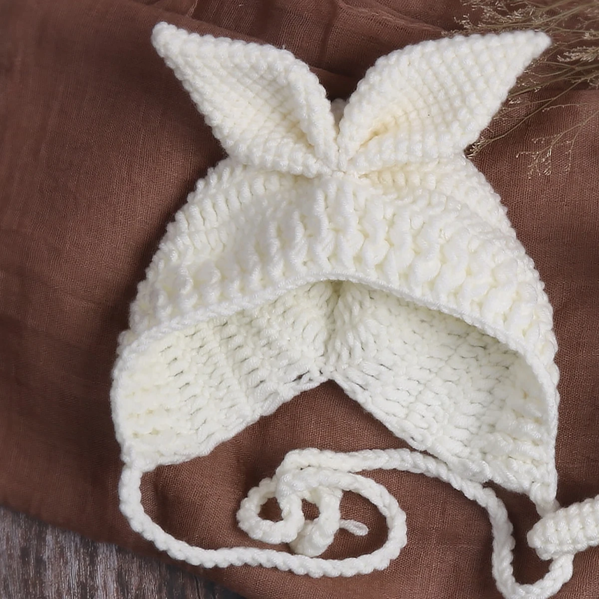 Ylsteed-Muñeca de conejo tejida a mano con orejas, sombrero para sesión de fotos, trajes de fotografía para niña recién nacida, accesorios para sesión de fotos infantil