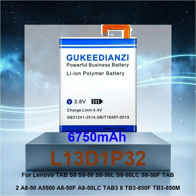 

6750mAh L13D1P32 Battery For Lenovo TAB S8 S8-50 S8-50L S8-50LC S8-50F TAB 2 A8-50 A5500 High Capacity