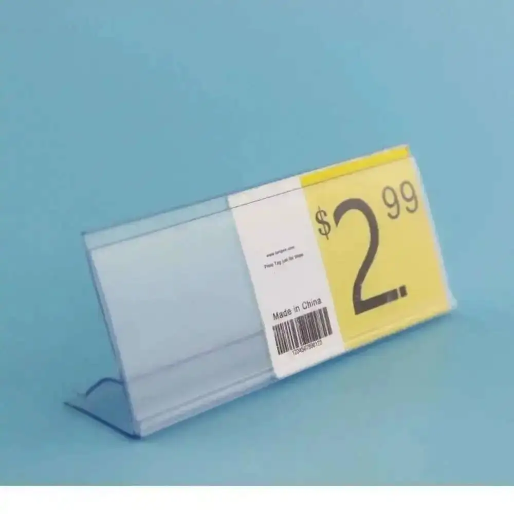 30Pcs Clear Plastic Label Holders Clip On Seamlessly Wooden Glass Baskets Ticket Channel Gondola Shelves Price Talker