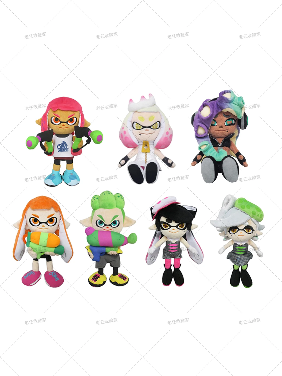 

Game Splatoon 3 Plush Doll Little Salmon Double Gun Girl for Fans Kids Birthday Gift