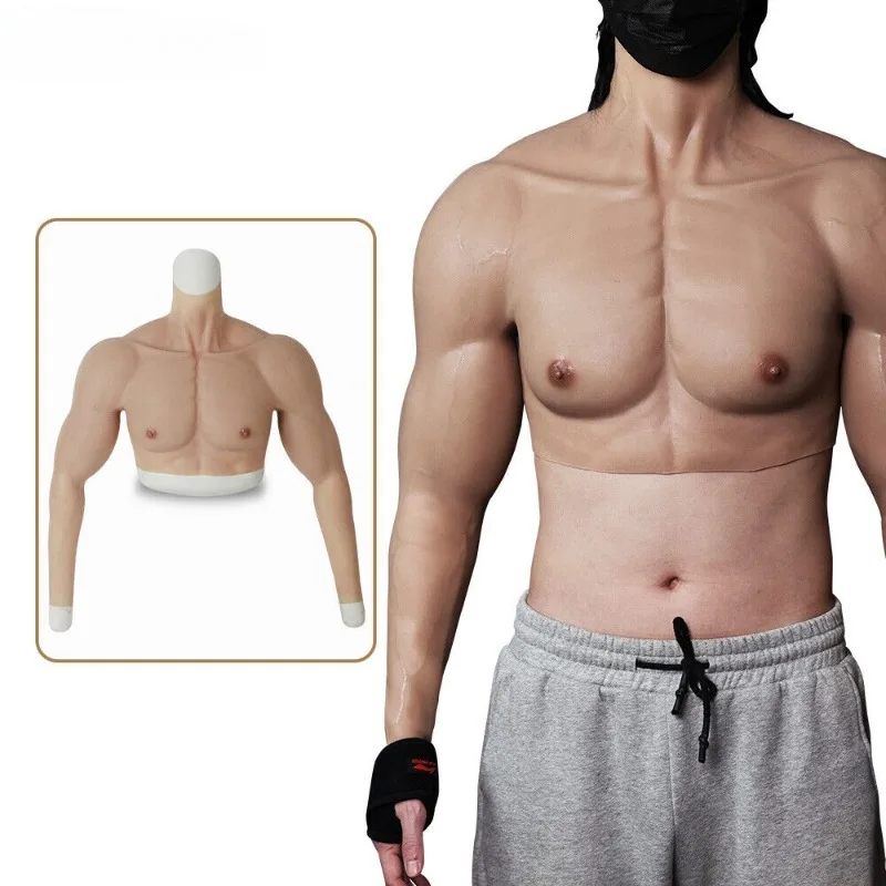 Silicone Artificial Muscles with Arms Short Body Set Chest Role-playing Costume Body Shaper