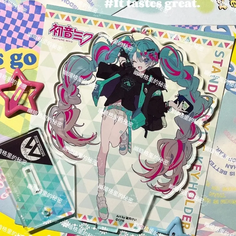 Hatsune Miku Stand-Up Anime Peripheral Cartoon Cute Transparent Desktop Ornaments Japanese Kawaii for Friends Can Be Collected