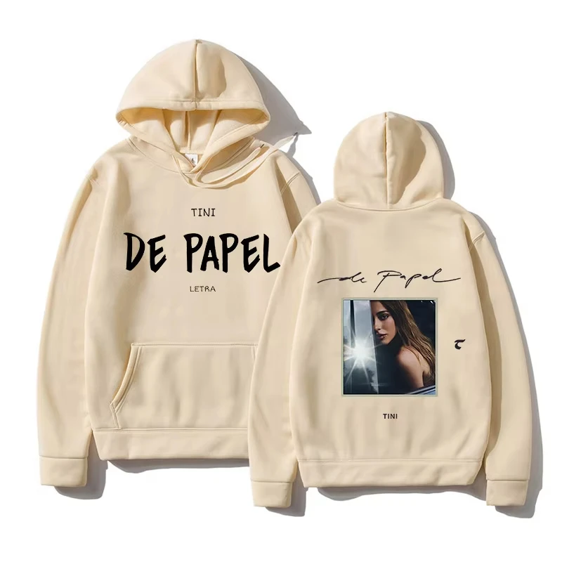 Tini Stoessel Tini De Papel هوديي الرجال النساء بلوزات غير رسمية موضة مقنعين البلوفرات خمر الشارع الشهير الخريف الشتاء الملبس #5