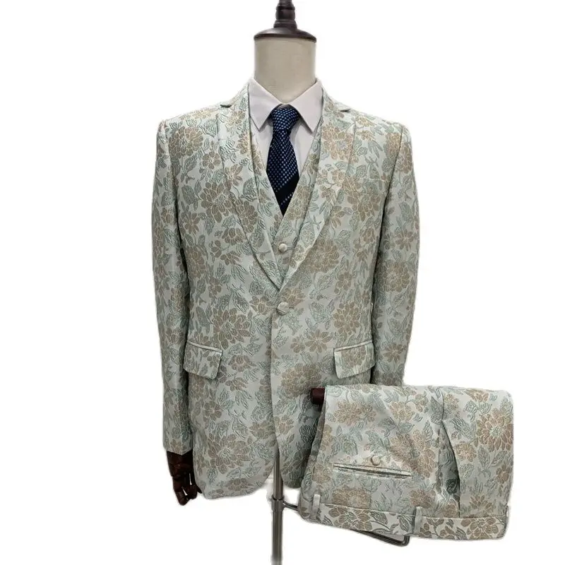 

2022 New Collection Floral Customer Made Half Canves Fashion Men's Suits