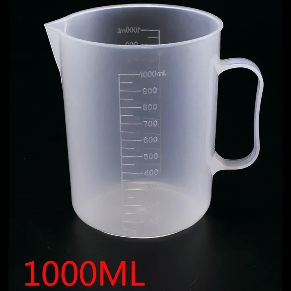 Jarra medidora de plástico vaso de medición transparente, jarra de boca con punta resistente a productos químicos, vaso con mango, 250ML-5000ML