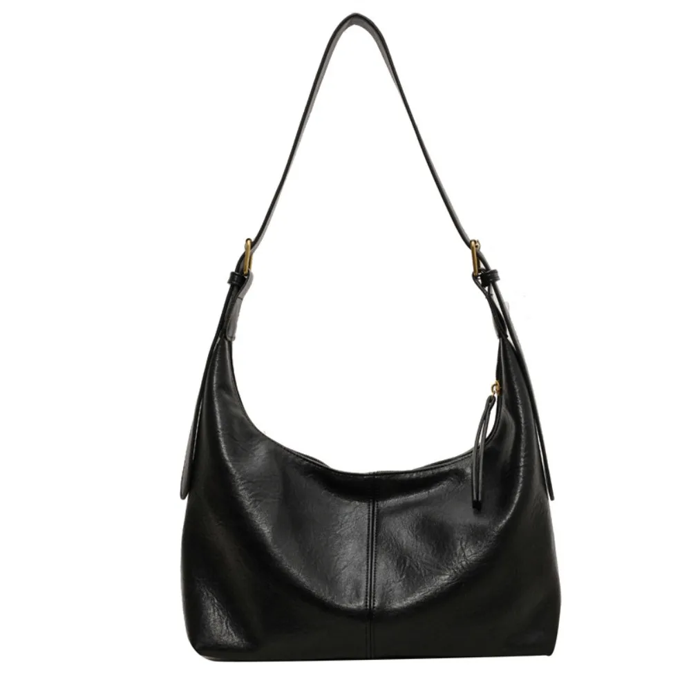 

Korean Style Retro PU Tote Bag Tote Bag Solid Color Large Capacity Handbag Large Capacity PU Leather Underarm Packs Women
