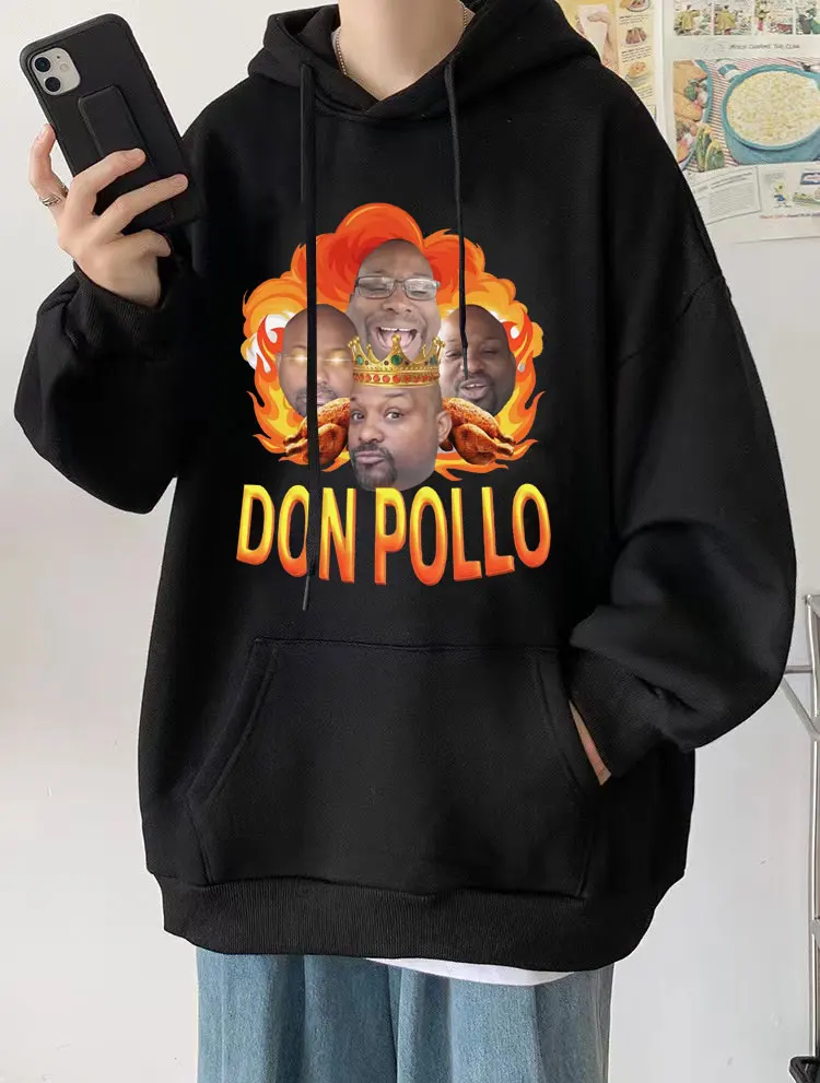 Don Pollo Funny Meme Viral Hoodie Men Women Fashion King of Ohio Long Sleeve Sweatshirt Male Harajuku Hip Hop Hoodies Streetwear