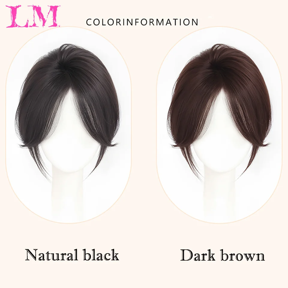 LM قاعدة علوية للنساء توبر الشعر النساء الباروكات كليب في شعر بشري حقيقي هيربيسي وصلة إطالة شعر طبيعي رقيقة تنفس المرأة Toupper #3