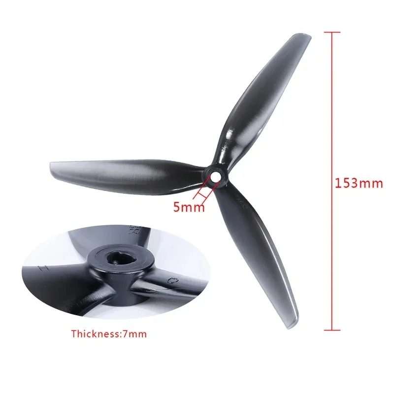 2 Paar Hqprop Hq 7X4X3 7040 Propeller 7*4 3-Blade Prop Cw & Ccw Voor Rc Fpv Freestyle 7Inch Lange Afstand Drones Diy Onderdelen