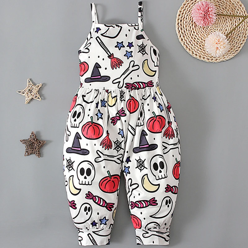 

Summer Halloween Costume For Baby Cartoon Cute Pumpkin Sleeveless Cotton Newborn Jumpsuit Infant Girl Romper One-Pieces BC261