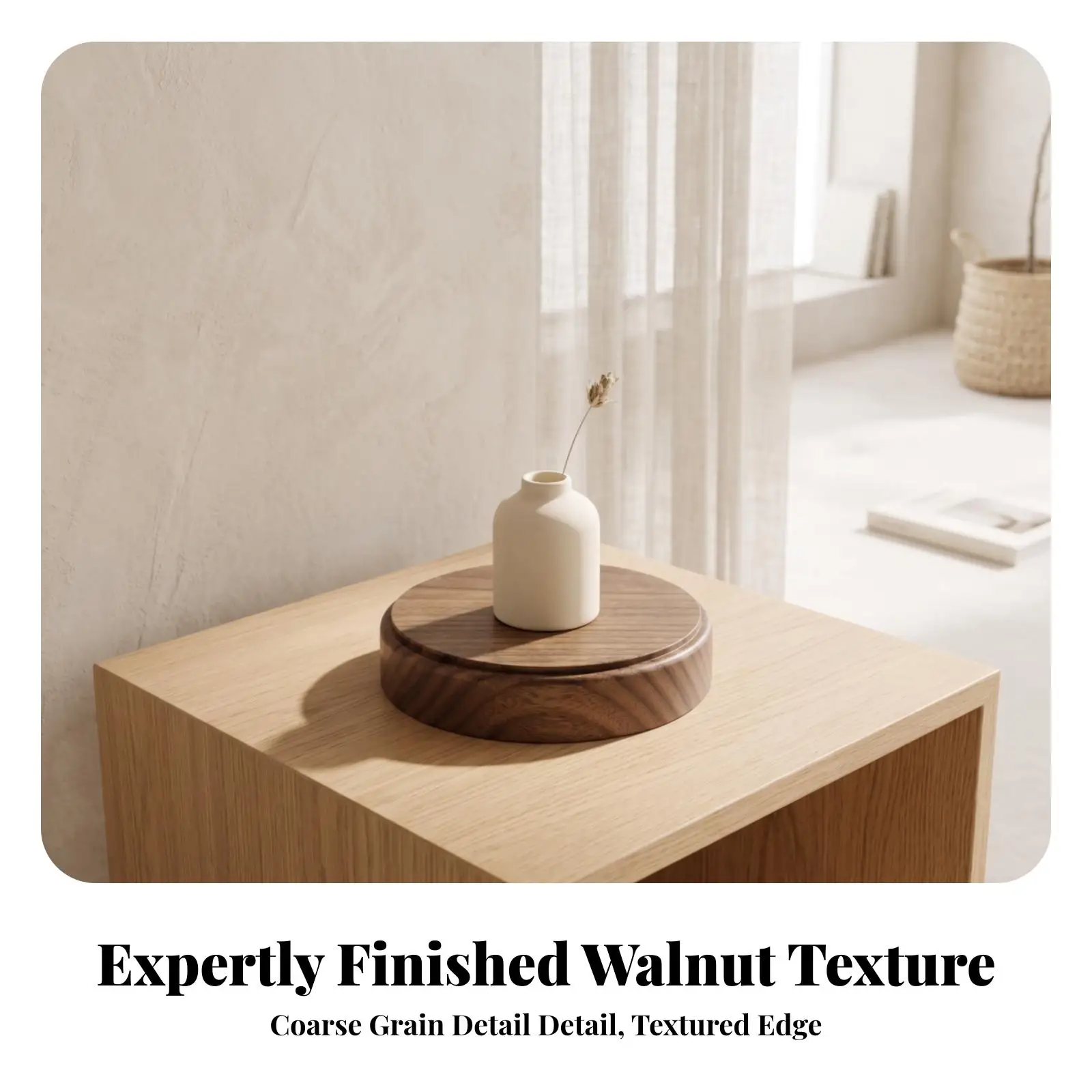Round Display Stand Slim Walnut Display Base Presentation Base Compact for Collectors, Tabletop, Photography Setups