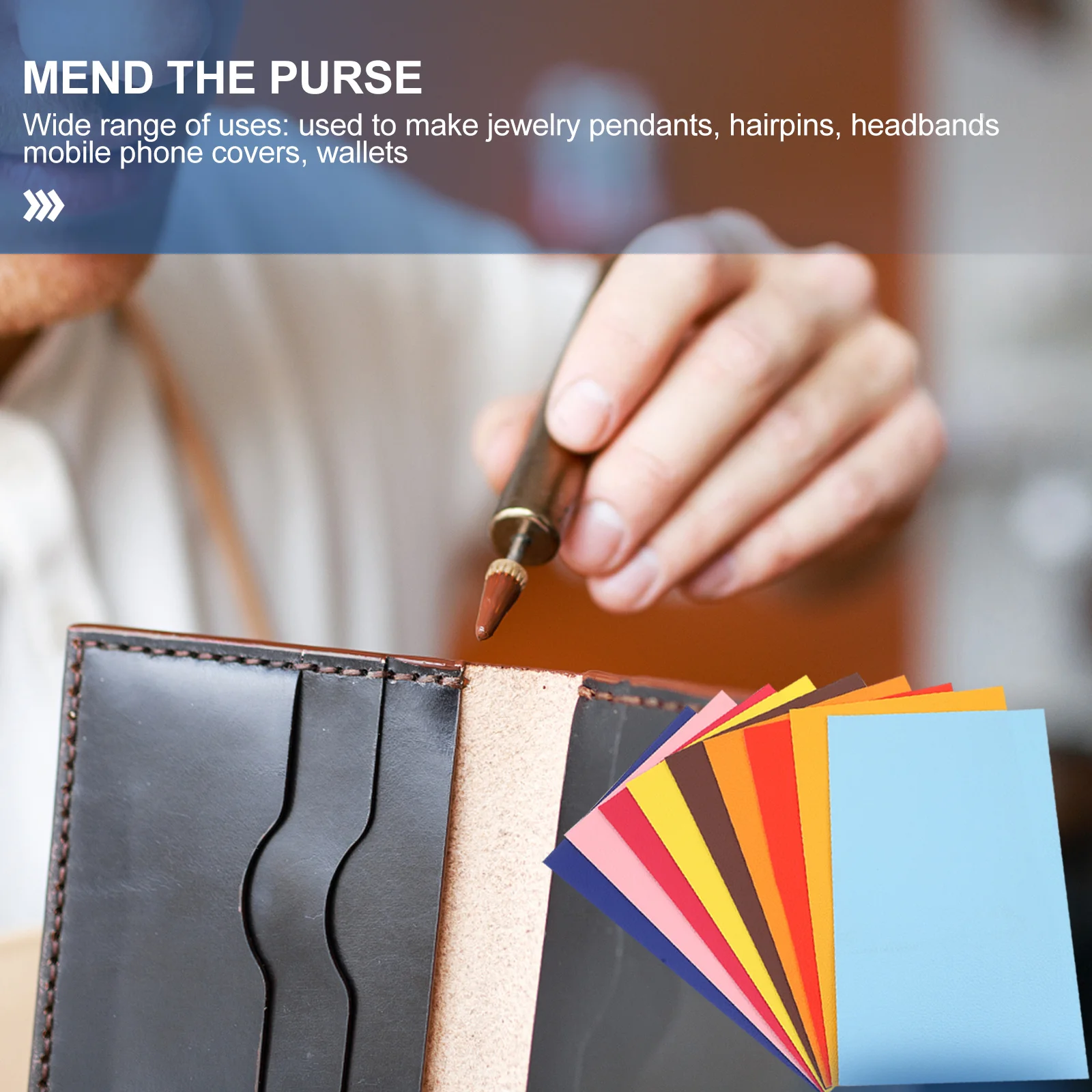 

9pcs Pu Sheets Diy Jewelry Making Handbags Hats Hair Accessories Craft Decorations Sewing Fabric Artificial