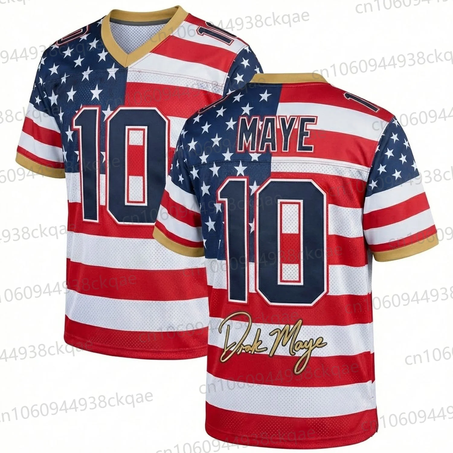 Camisa Personalizada Maye Jersey 2026 Nova Inglaterra Masculina com Patch dos Campeões - Roupas Esportivas de Futebol Americano