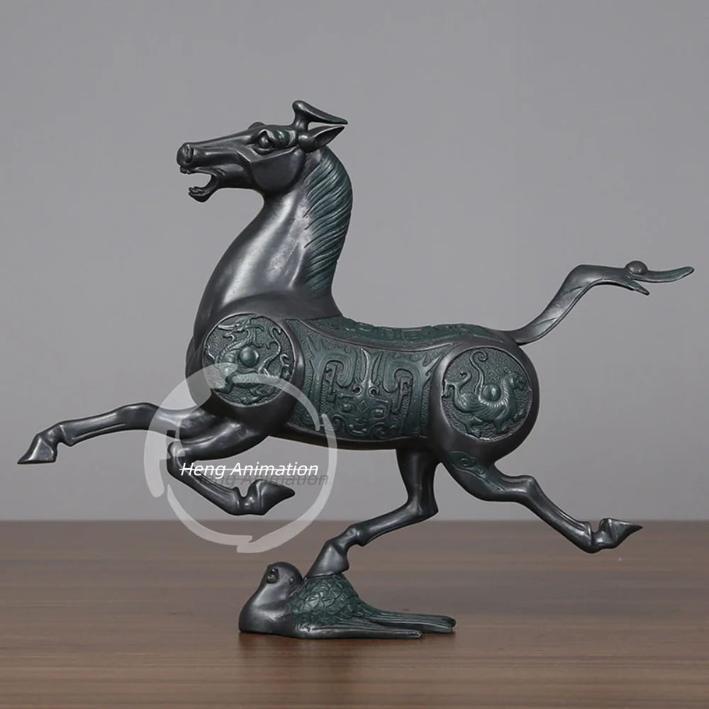 In Stock Ma Ta Feiyan Brass Ben Zodiac Horse Ornament Crafts Living Room Desk, Opening Gifts, Collection, Trendy Cool