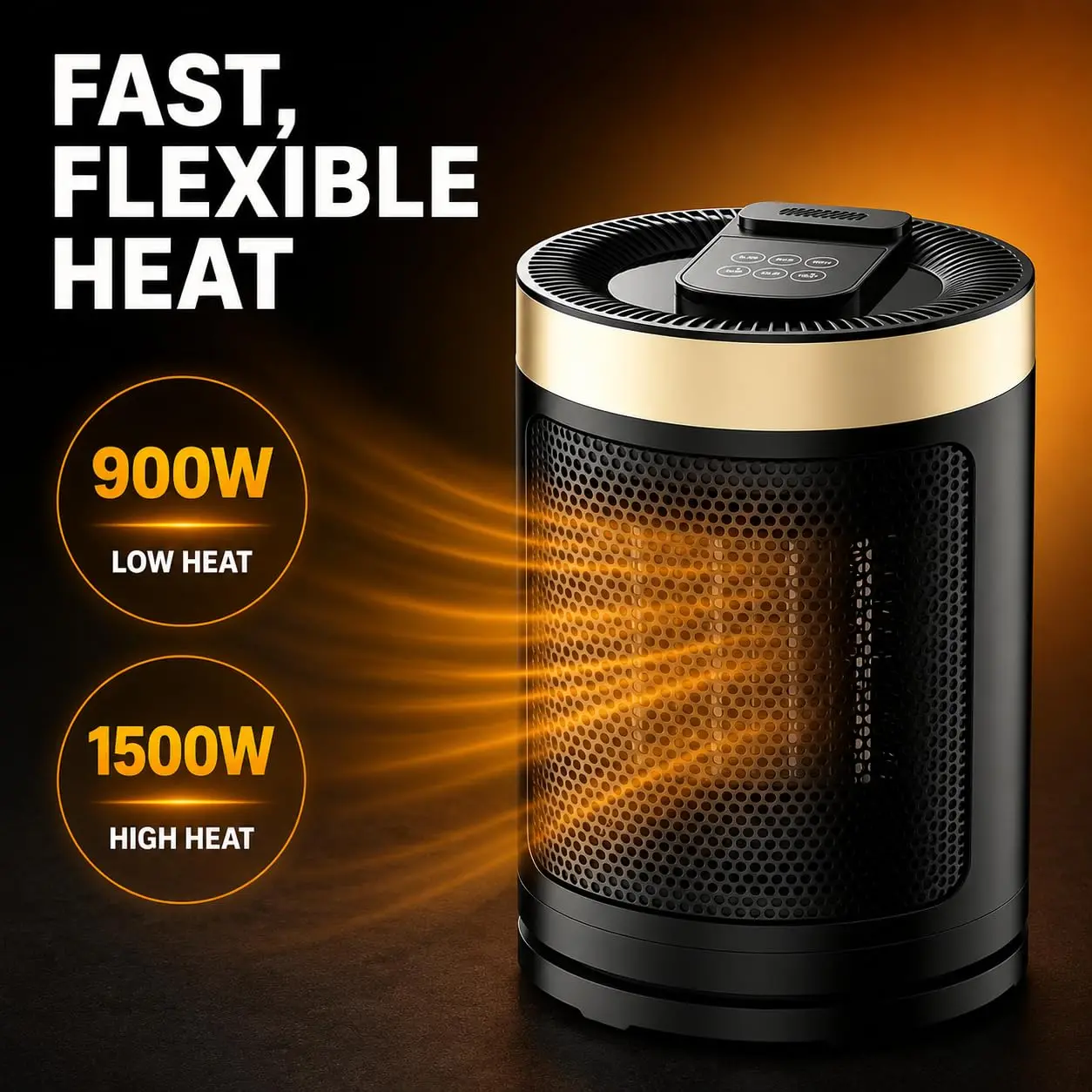 Space Heater Portable Electric Heaters for Indoor Use with Thermostat 4 Heat Settings 1500W Portable Ceramic Space Heater