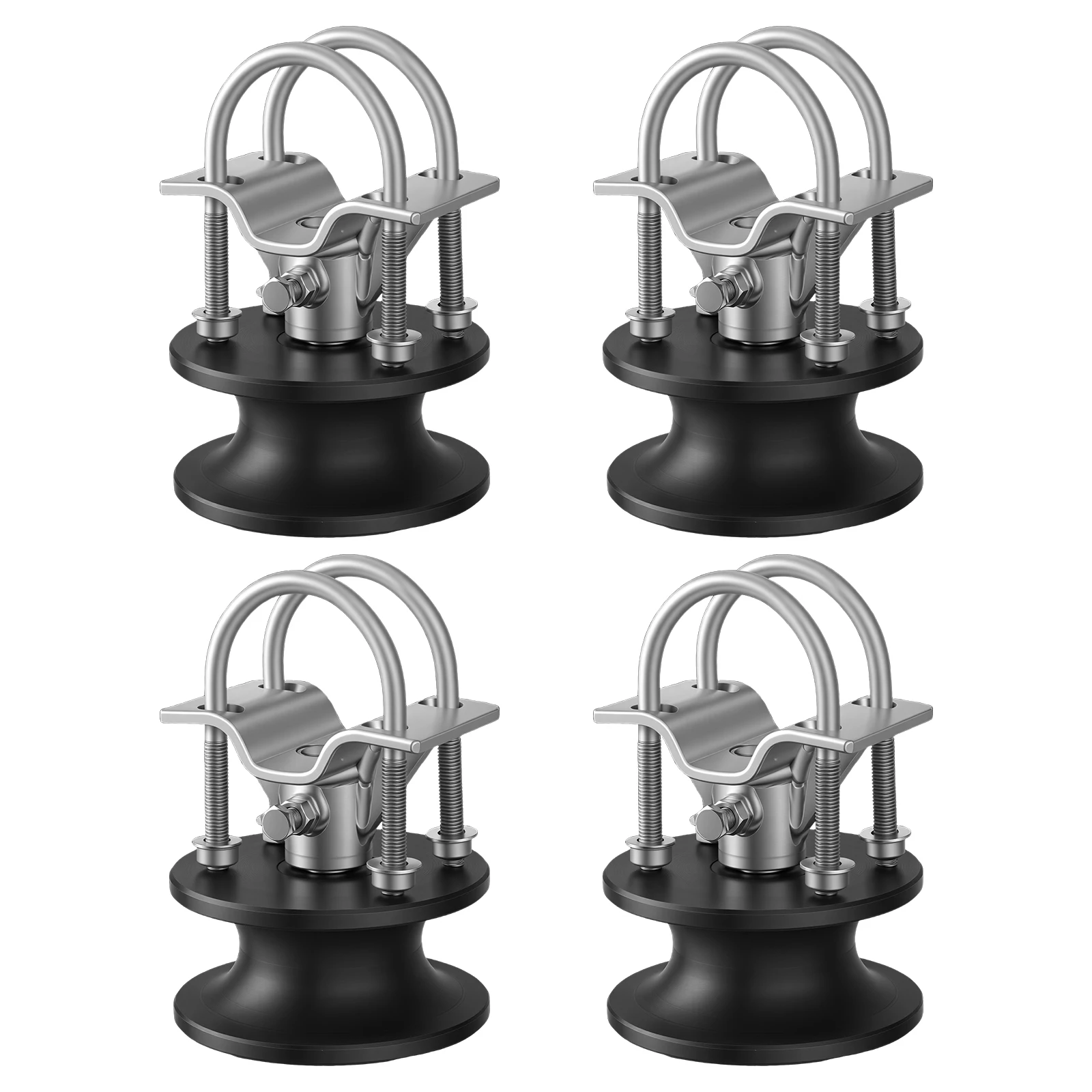 4pcs Nylon Sliding Gate Rollers Nylon Rolling Gate Track Wheel Rollers W/H-Shaped Wheel Groove 4in Square Post X 2in Fence Frame - view 4