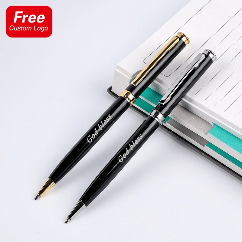 

Luxury Metal Ballpoint Pen Customized Logo Business Advertising Exhibition Signature Pen Office Supplies Student Stationery Gift