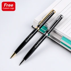 Luxury Metal Ballpoint Pen Customized Logo Business Advertising Exhibition Signature Pen Office Supplies Student Stationery Gift