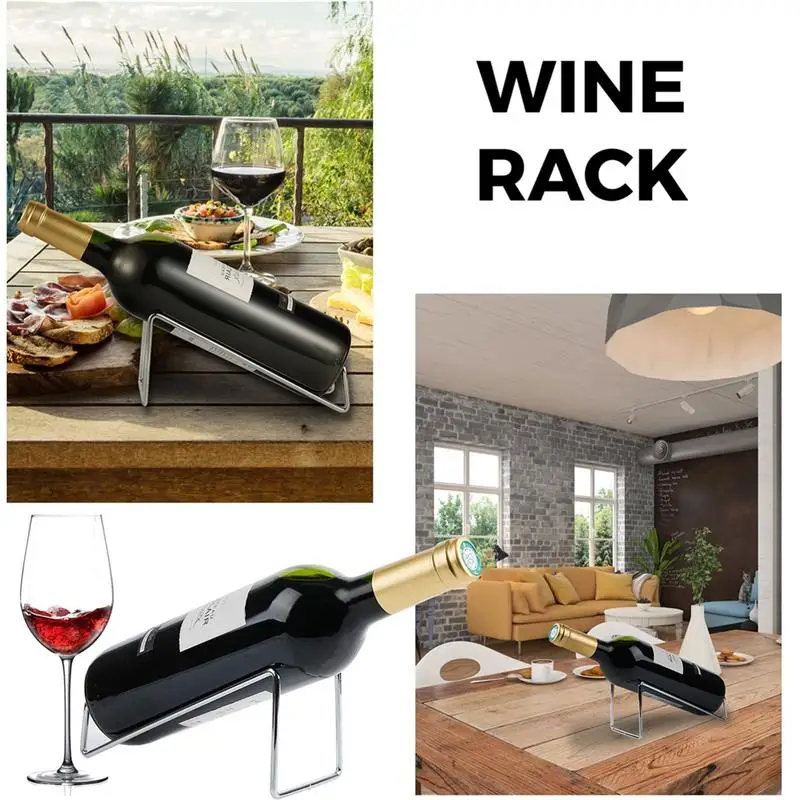 Imagem -02 - Único Cremalheira do Vinho de Porta-garrafas Metal Champanhe Rack Organizador Estilo Simples Suporte Moderno 12