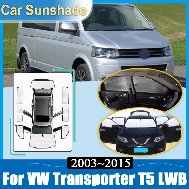 

Car Sun Visor For Volkswagen VW Transporter T5 Caravelle Multivan LWB 2003~2015 UV Protection Reflector Heat insulation Stickers